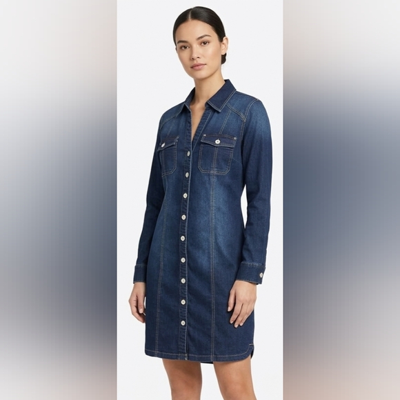 INC International Concepts Dresses & Skirts - NWT INC International Concepts Dark Blue Stretch Denim Dress Size 12